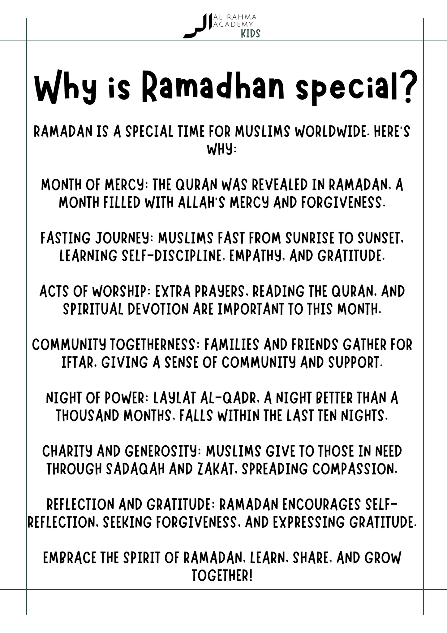 Ramadhan Workbook